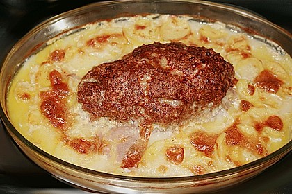 Hackbraten mit Kartoffeln in Sahne 9