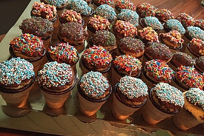 Kleine Kuchen im Waffelbecher 221
