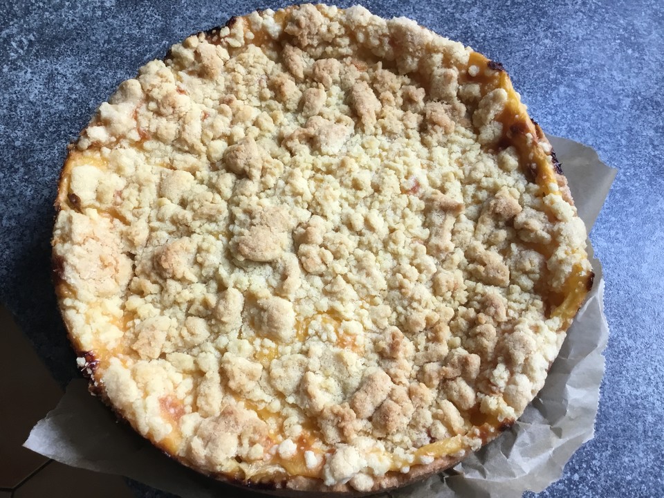 Leichter Apfelkuchen mit Vanillepudding und Streuseln von Lorina ...
