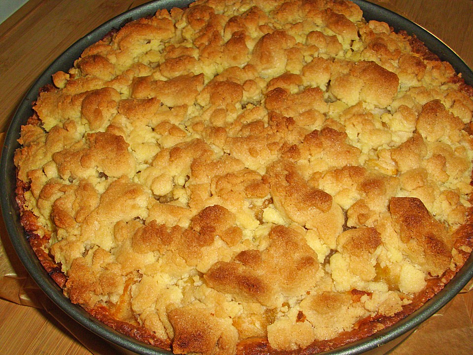 Leichter Apfelkuchen mit Vanillepudding und Streuseln von Lorina ...