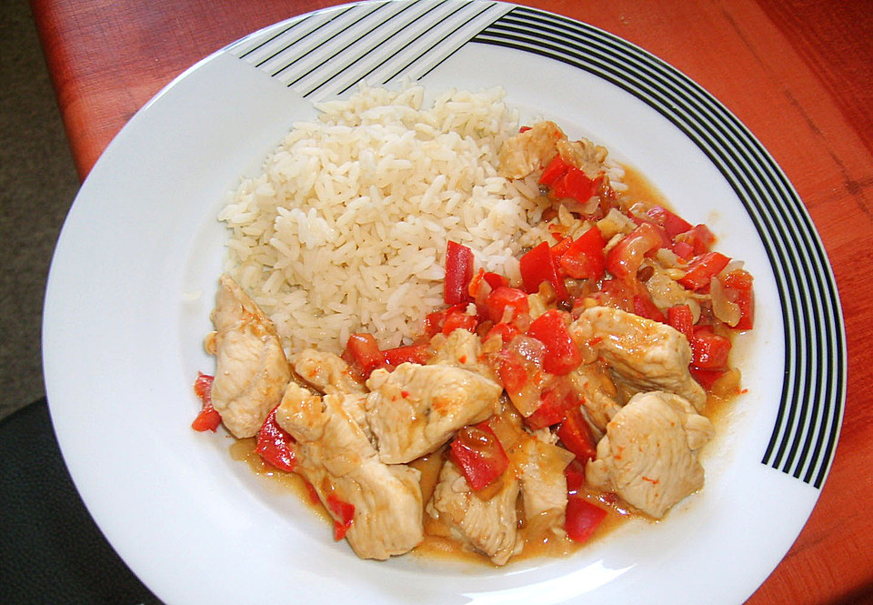 Putengeschnetzeltes mit Erdnusssoße und Paprika | Chefkoch.de