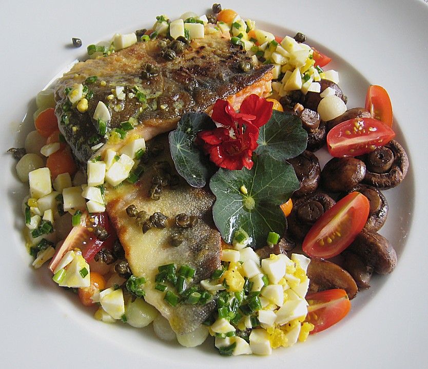 Gebratener Zander auf Kohlrabi mit Schnittlauch - Vinaigrette und ...