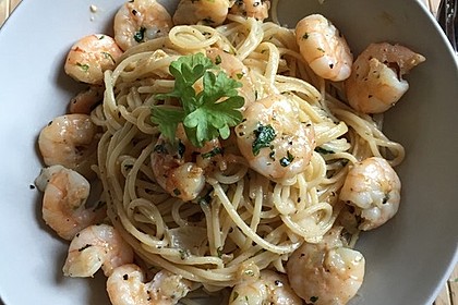 Spaghetti mit Garnelen 2