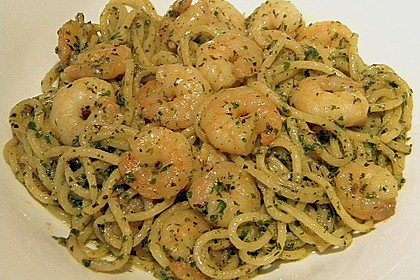 Spaghetti mit Garnelen 19