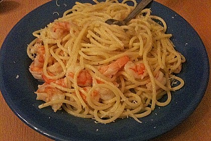 Spaghetti mit Garnelen 39