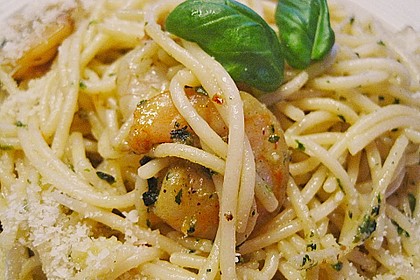 Spaghetti mit Garnelen 13