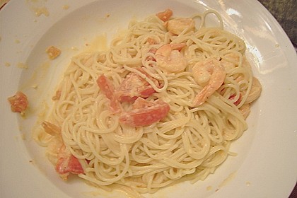 Spaghetti mit Garnelen 40