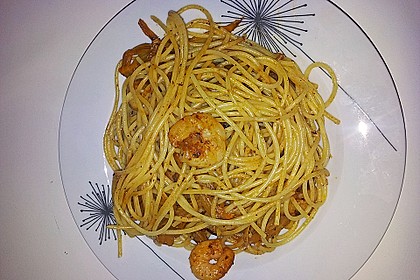 Spaghetti mit Garnelen 28