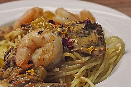 Spaghetti mit Garnelen 17