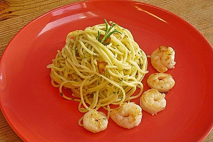 Spaghetti mit Garnelen 11