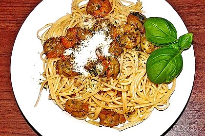 Spaghetti mit Garnelen 23