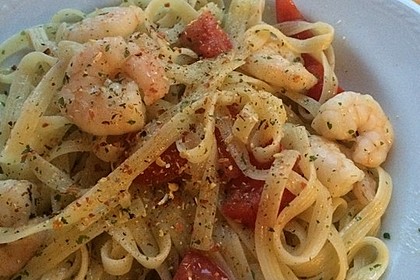 Spaghetti mit Garnelen 20