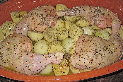 Hähnchenschenkel in Zitronen - Knoblauch - Sauce 11