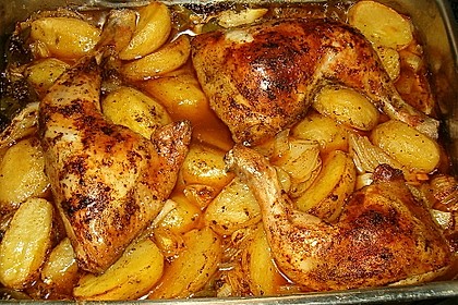 Hähnchenschenkel in Zitronen - Knoblauch - Sauce 9