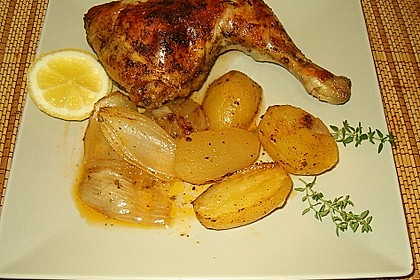 Hähnchenschenkel in Zitronen - Knoblauch - Sauce 1