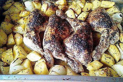 Hähnchenschenkel in Zitronen - Knoblauch - Sauce 4