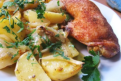 Hähnchenschenkel in Zitronen - Knoblauch - Sauce 2