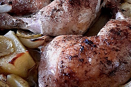 Hähnchenschenkel in Zitronen - Knoblauch - Sauce 5