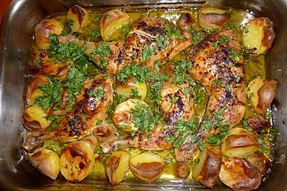 Hähnchenschenkel in Zitronen - Knoblauch - Sauce 8