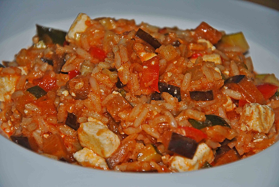 Mediterrane Zucchini - Reis - Pfanne mit Feta von CookingJulie ...