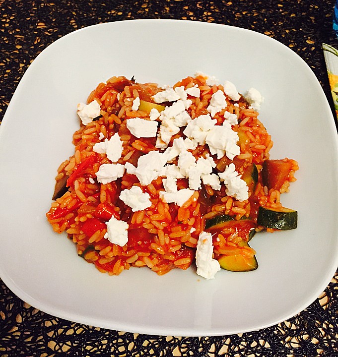 Mediterrane Zucchini - Reis - Pfanne Mit Feta Von CookingJulie ...