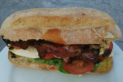 Caprese Bacon Ciabatta Sandwich 4