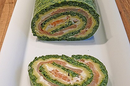 Spinat Lachsrolle Mit Frischkäse Spinat Lachsrolle Mit Frischkäse