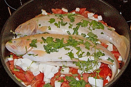 Kräuterforelle auf mediterranem Sommergemüse 3