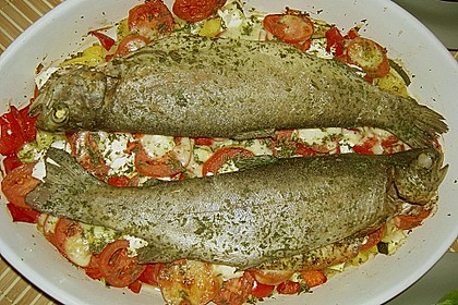 Kräuterforelle auf mediterranem Sommergemüse 6