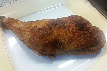Knusprige Hähnchenkeulen / Hähnchenschenkel aus dem Ofen 14