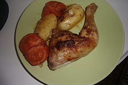 Knusprige Hähnchenkeulen / Hähnchenschenkel aus dem Ofen 38