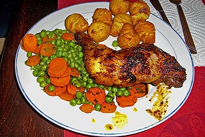 Knusprige Hähnchenkeulen / Hähnchenschenkel aus dem Ofen 35