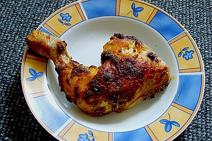 Knusprige Hähnchenkeulen / Hähnchenschenkel aus dem Ofen 66