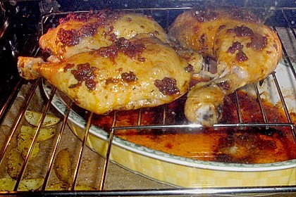Knusprige Hähnchenkeulen / Hähnchenschenkel aus dem Ofen 131