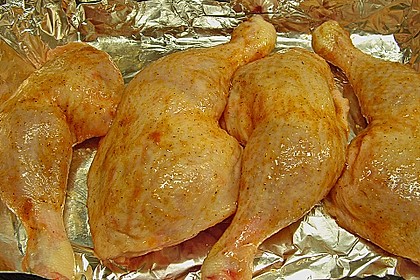 Knusprige Hähnchenkeulen / Hähnchenschenkel aus dem Ofen 96