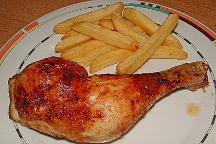 Knusprige Hähnchenkeulen / Hähnchenschenkel aus dem Ofen 8