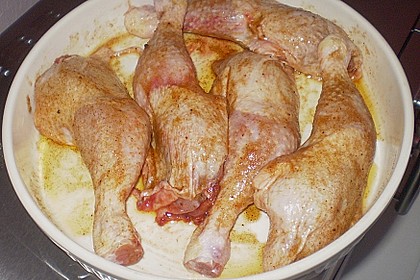 Knusprige Hähnchenkeulen / Hähnchenschenkel aus dem Ofen 139
