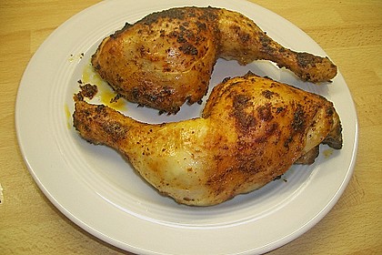 Knusprige Hähnchenkeulen / Hähnchenschenkel aus dem Ofen 58