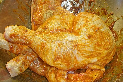 Knusprige Hähnchenkeulen / Hähnchenschenkel aus dem Ofen 121