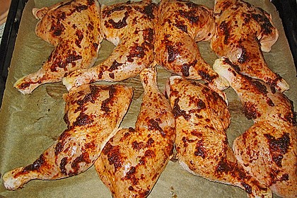 Knusprige Hähnchenkeulen / Hähnchenschenkel aus dem Ofen 105