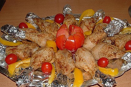 Knusprige Hähnchenkeulen / Hähnchenschenkel aus dem Ofen 51