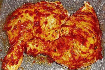 Knusprige Hähnchenkeulen / Hähnchenschenkel aus dem Ofen 95