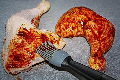 Knusprige Hähnchenkeulen / Hähnchenschenkel aus dem Ofen 74