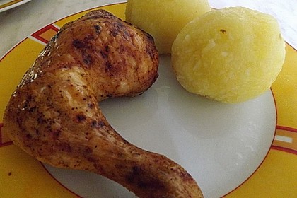 Knusprige Hähnchenkeulen / Hähnchenschenkel aus dem Ofen 85