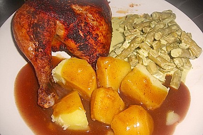 Knusprige Hähnchenkeulen / Hähnchenschenkel aus dem Ofen 45