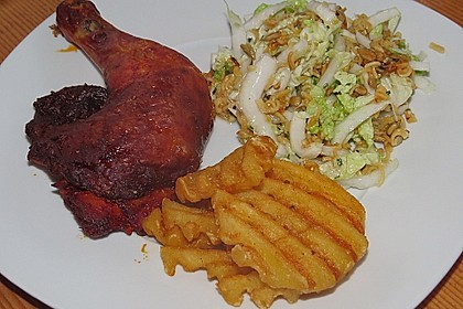 Knusprige Hähnchenkeulen / Hähnchenschenkel aus dem Ofen 75