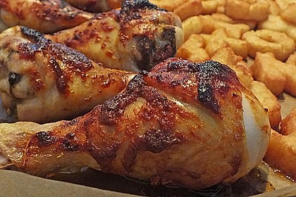 Knusprige Hähnchenkeulen / Hähnchenschenkel aus dem Ofen 12