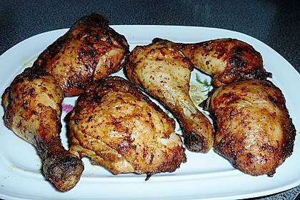 Knusprige Hähnchenkeulen / Hähnchenschenkel aus dem Ofen 82