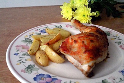 Knusprige Hähnchenkeulen / Hähnchenschenkel aus dem Ofen 93