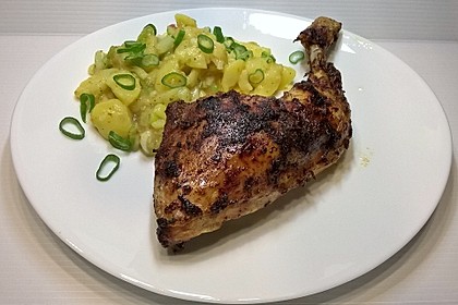 Knusprige Hähnchenkeulen / Hähnchenschenkel aus dem Ofen 4